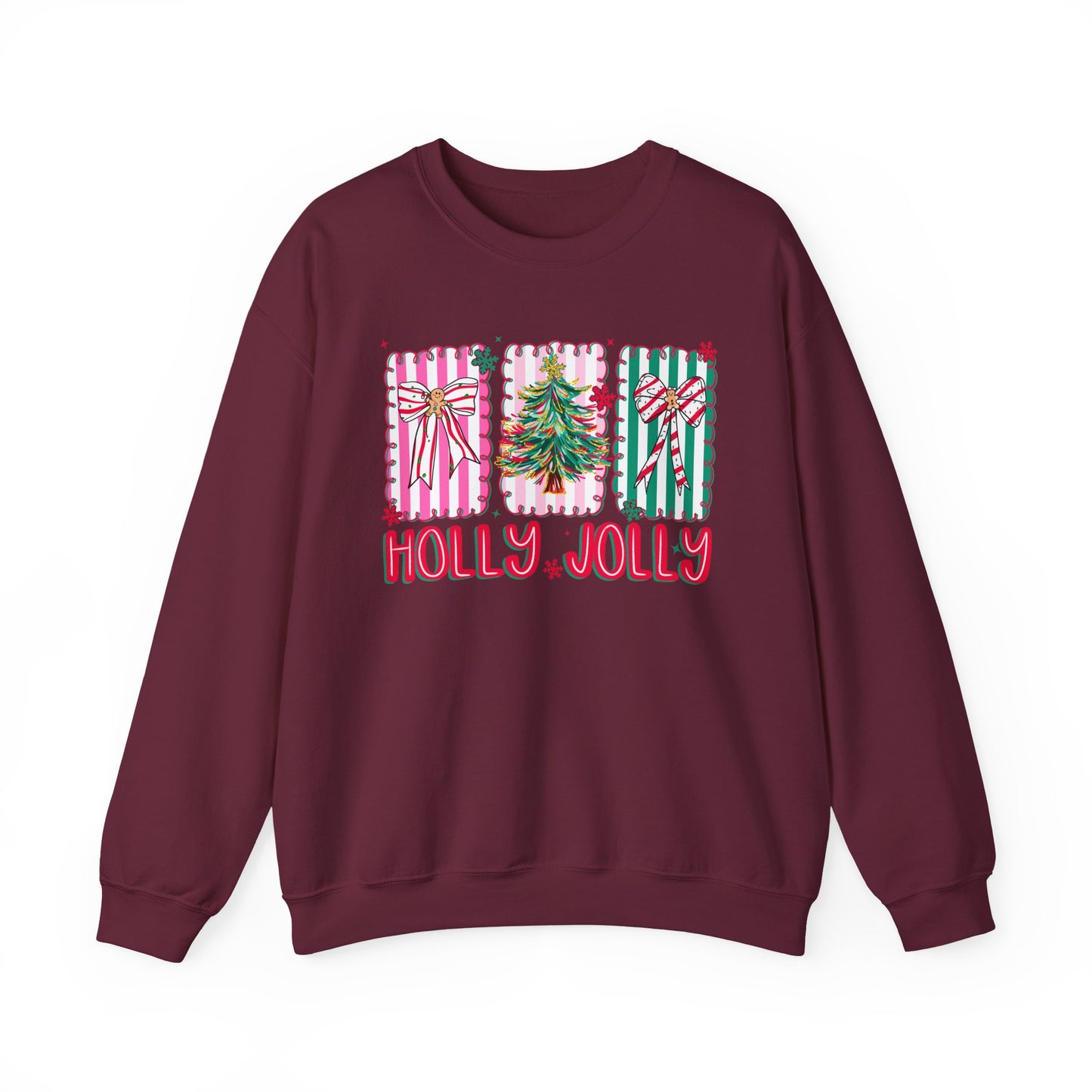 🎀✨ Holly Jolly Retro Sweatshirt – Festive Bows & Christmas Cheer
