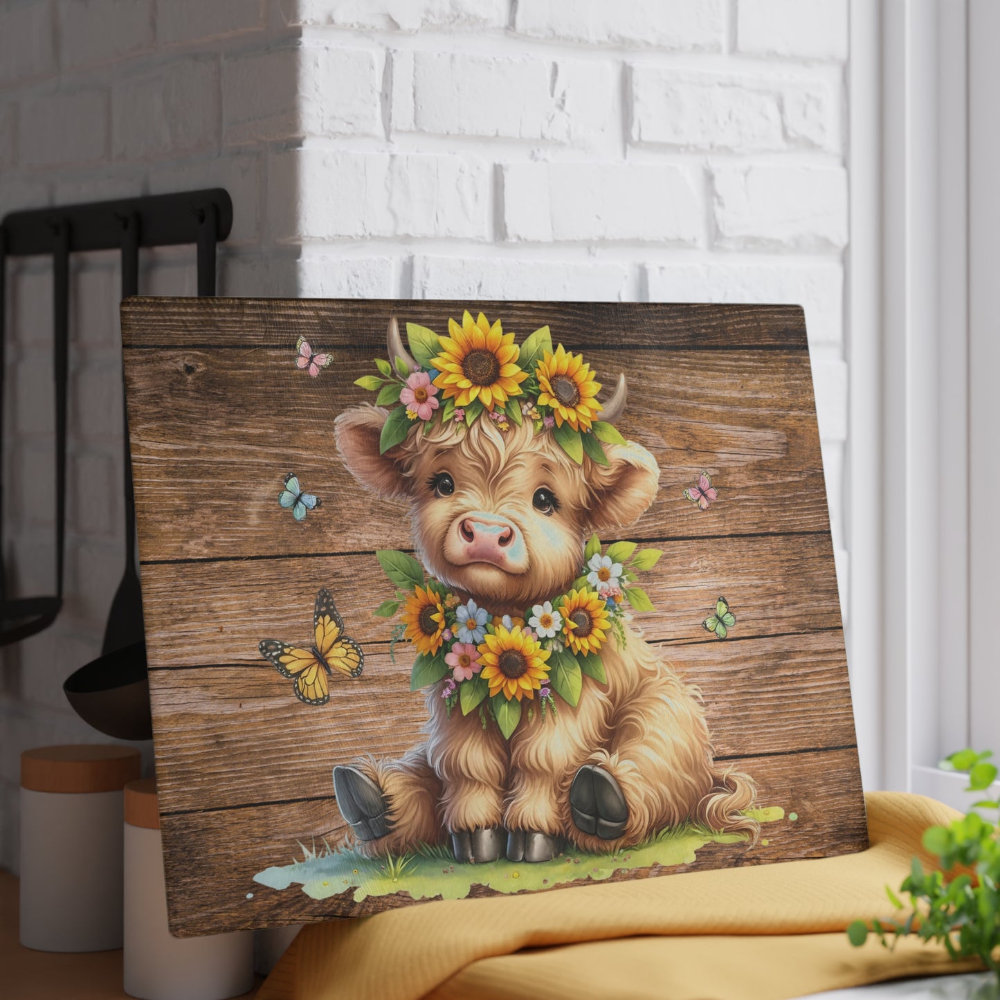 Cow Cutting Board, Highland Cow Glass Cutting Board, Cow Kitchen Decor, Chopping Board New Home Gift, Charcuterie Board, Highland Cow Gifts