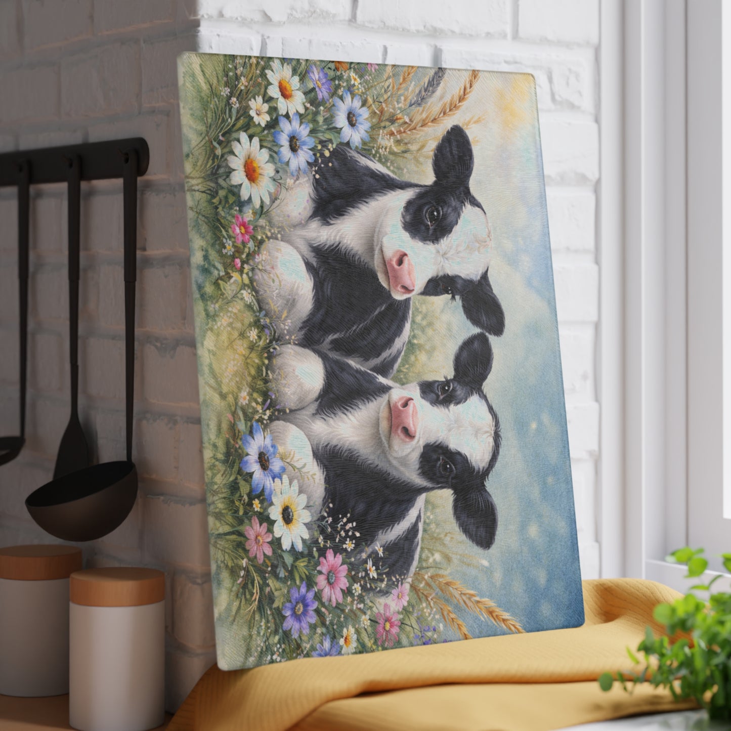Adorable Calf Duo Cutting Board – Country Charm for Your Kitchen