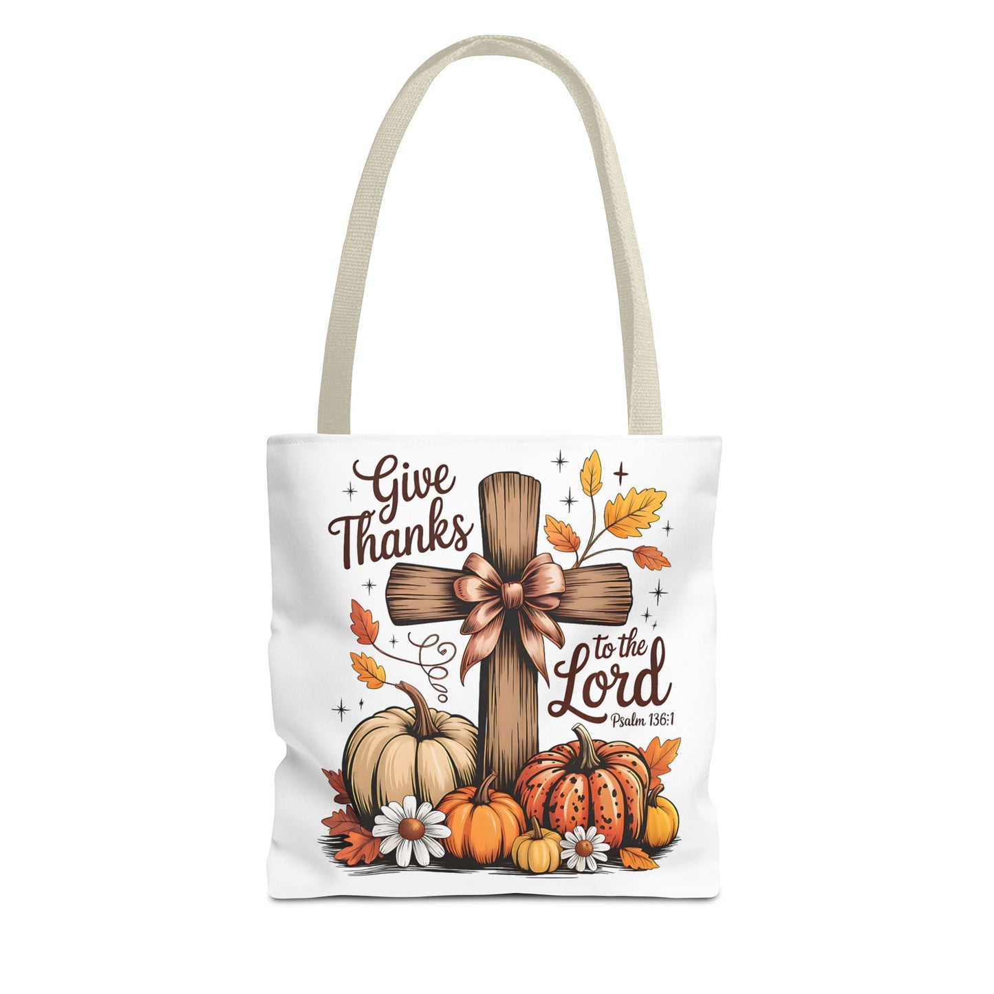🙏 Give Thanks to the Lord Tote Bag – Faith and Fall Season Style