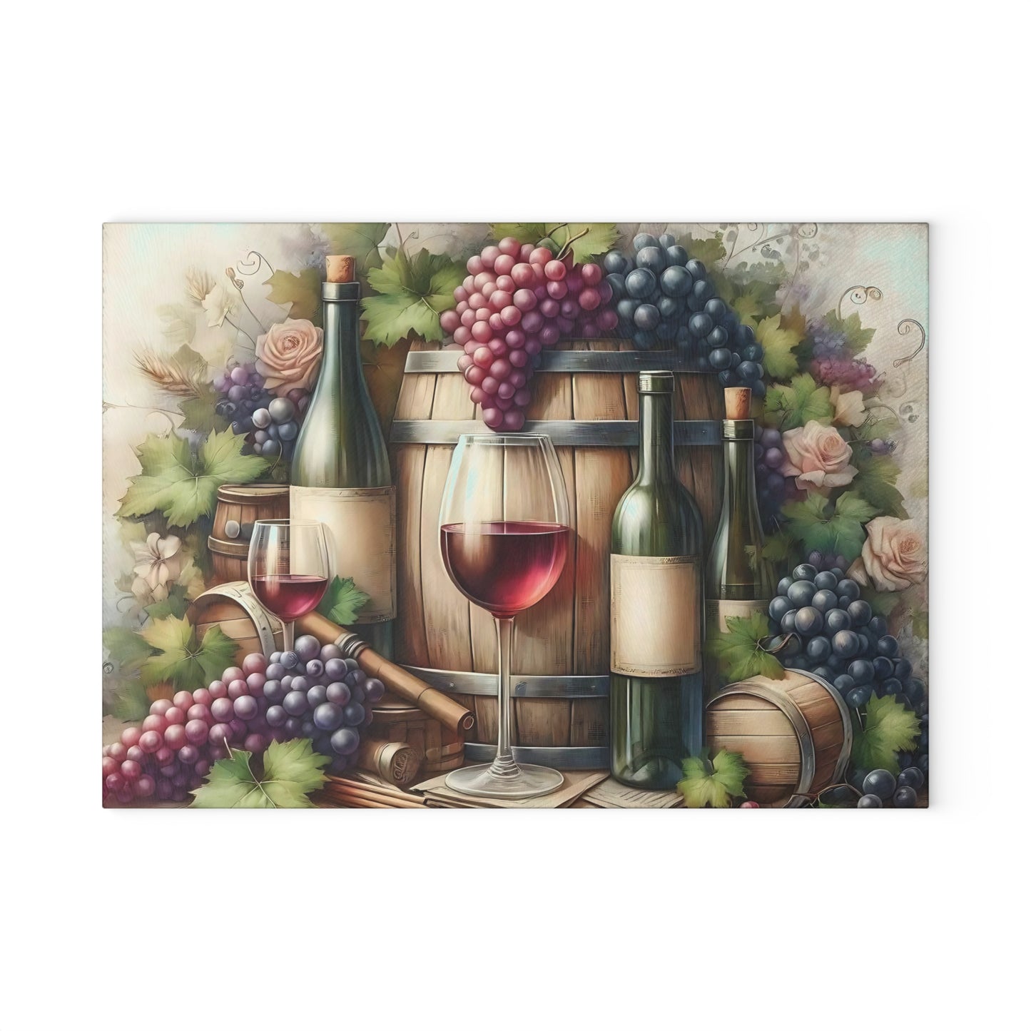 Tabla de cortar de vidrio templado para vino vintage
