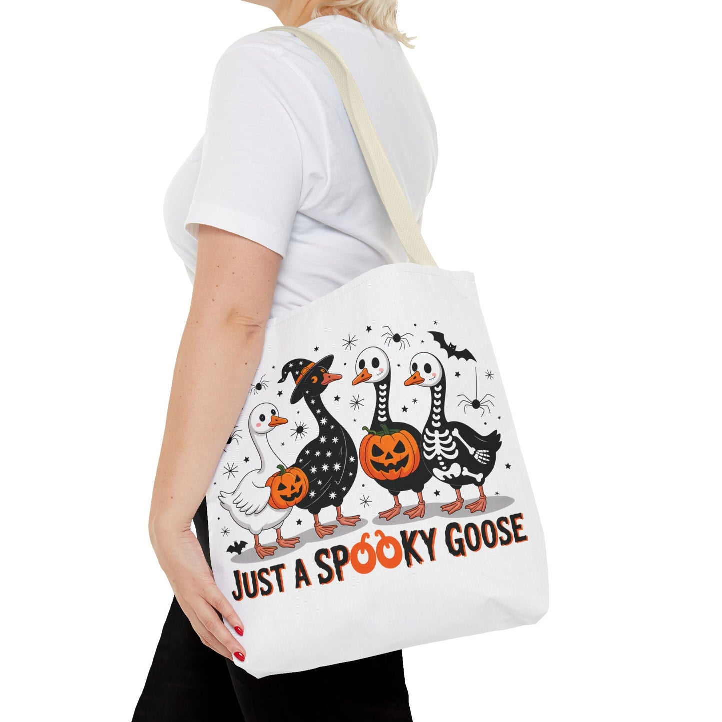 🦢 Just a Spooky Goose Tote Bag – Honkin’ Into Halloween 🎃👻