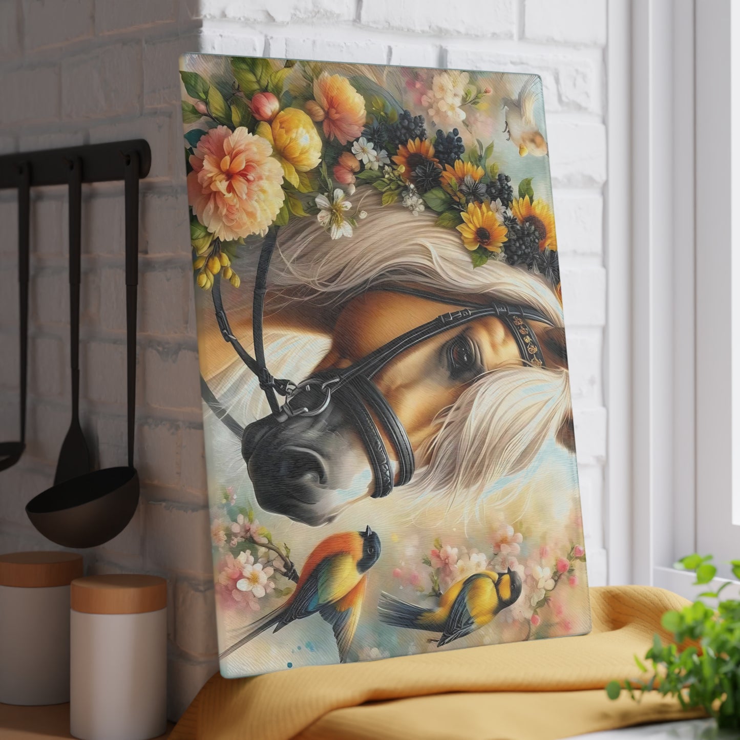 Tabla de cortar de caballo Tabla de cortar de vidrio templado Tabla de cortar de charcutería Tabla de cortar Regalo de inauguración de la casa Tabla de cortar personalizada