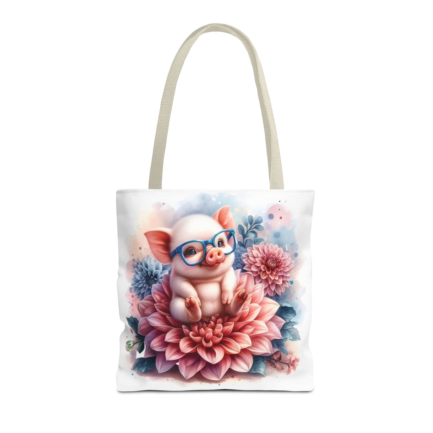 🐷 Floral Piglet Tote Bag – Cute, Whimsical & Practical 🌸