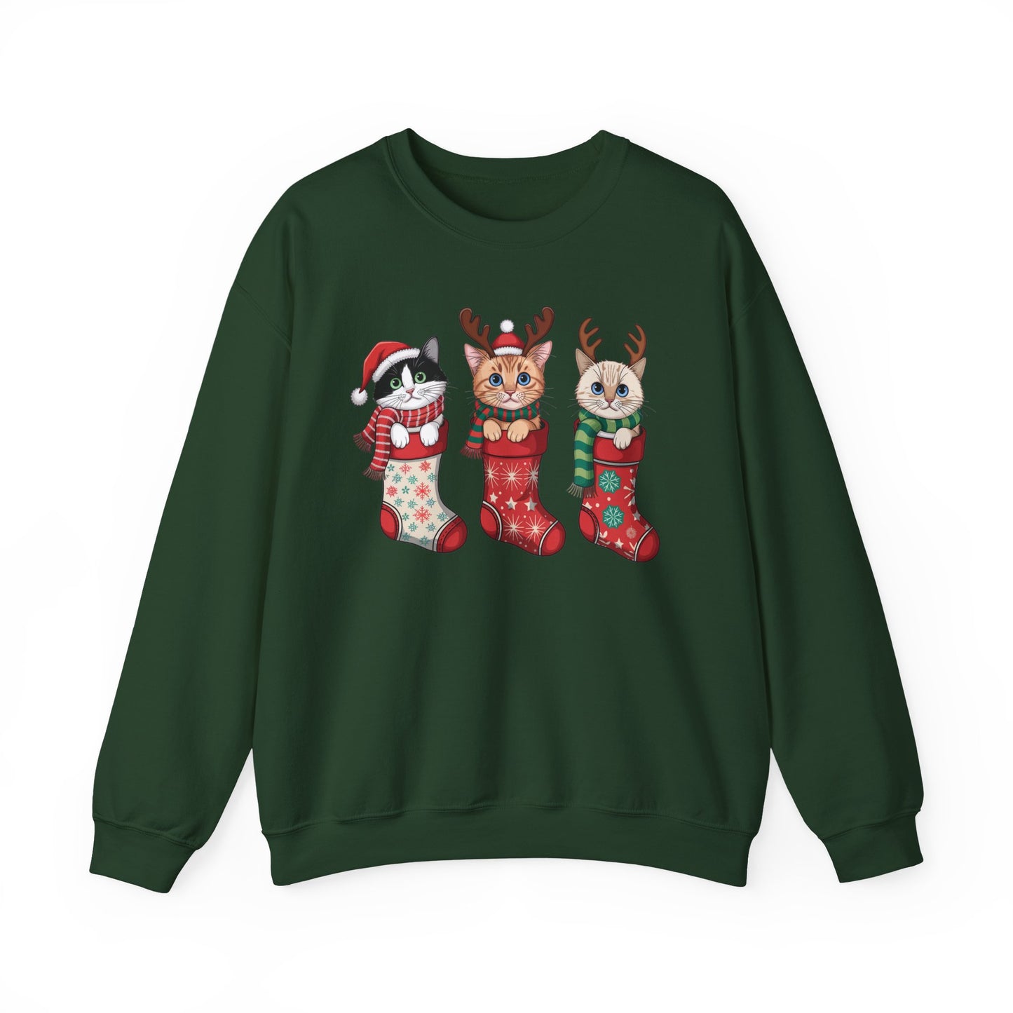 🐱🎄 Kitties in Stockings Sweatshirt – Cozy & Adorable Holiday Cats 🧦✨