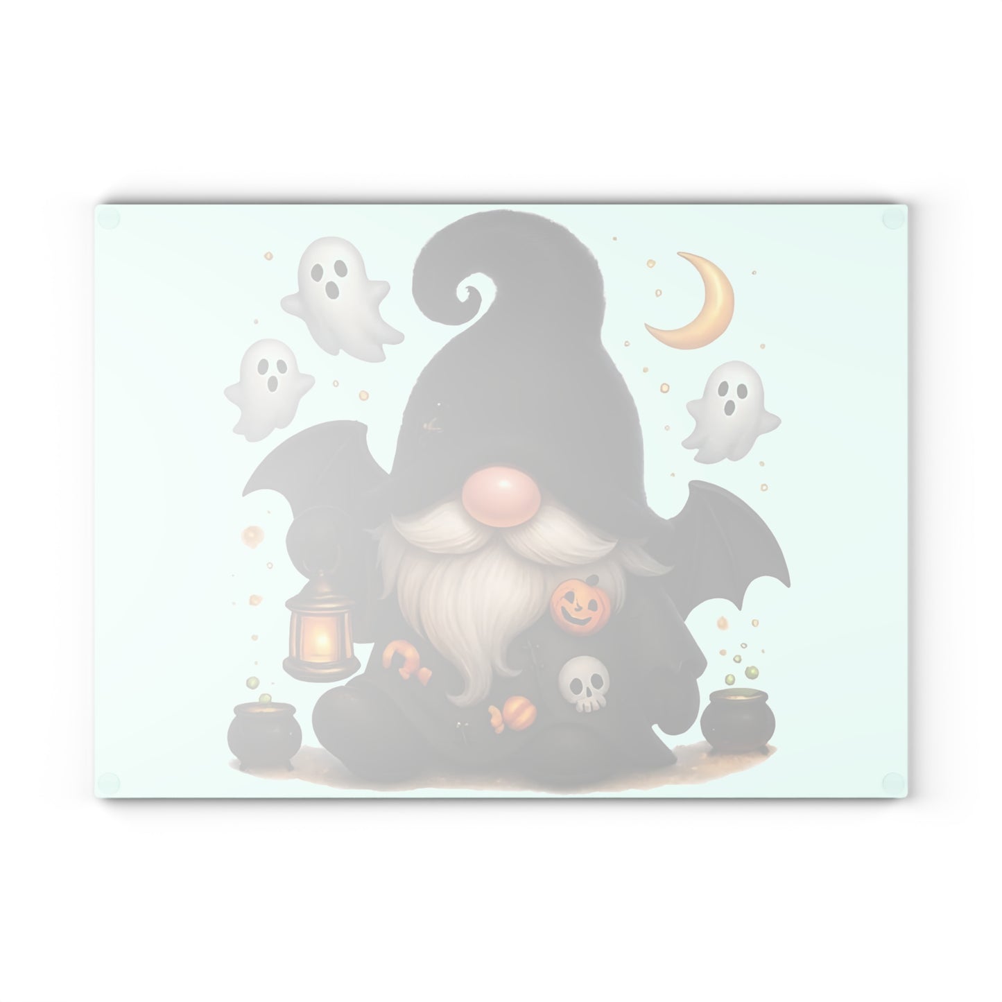 🎃🧙‍♂️ Spooky Halloween Gnome Cutting Board – Haunted Kitchen Décor with Ghosts & Lanterns 👻🕯️