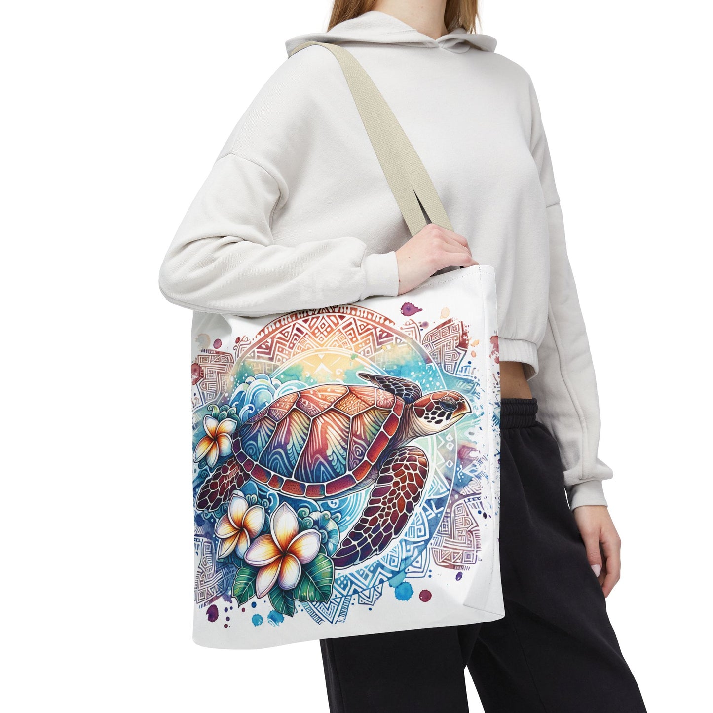 🐢 Tropical Sea Turtle Tote Bag – Coastal, Artistic & Practical 🌺