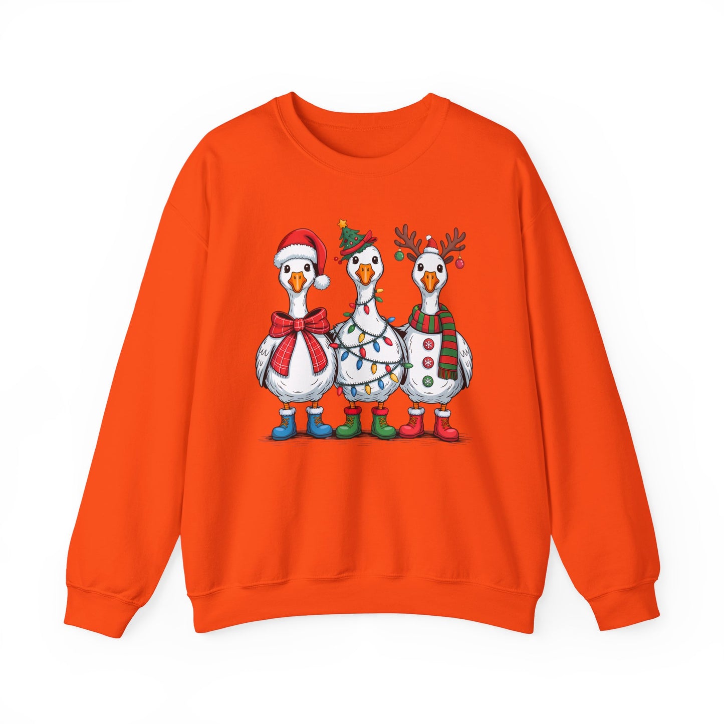 🪿🎄 Festive Goose Trio Sweatshirt – Whimsical Holiday Cheer in Cozy Style