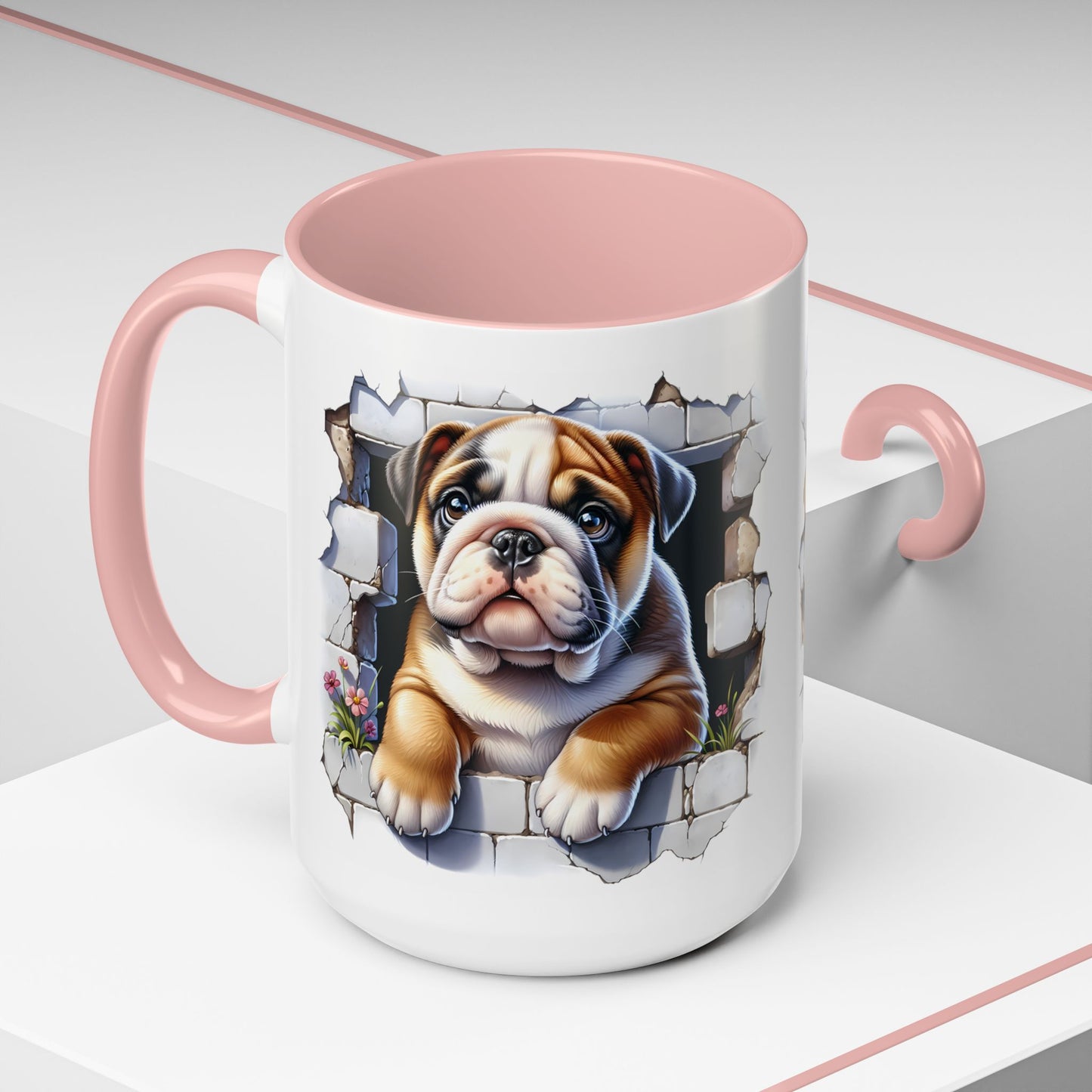 🐶☕ English Bulldog Puppy Accent Mug – Adorable Breakthrough Pup Design ✨rs (11/15oz)