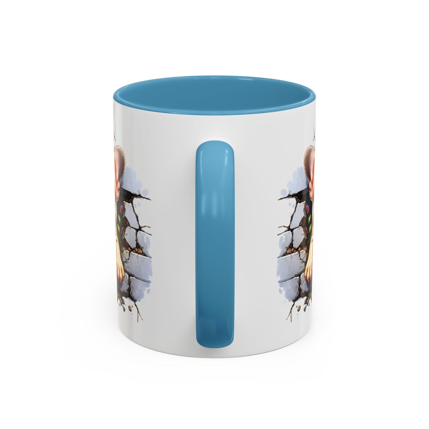 🐾☕ Tan French Bulldog Puppy Accent Mug – Sweet Peek-Through Pup Design ✨