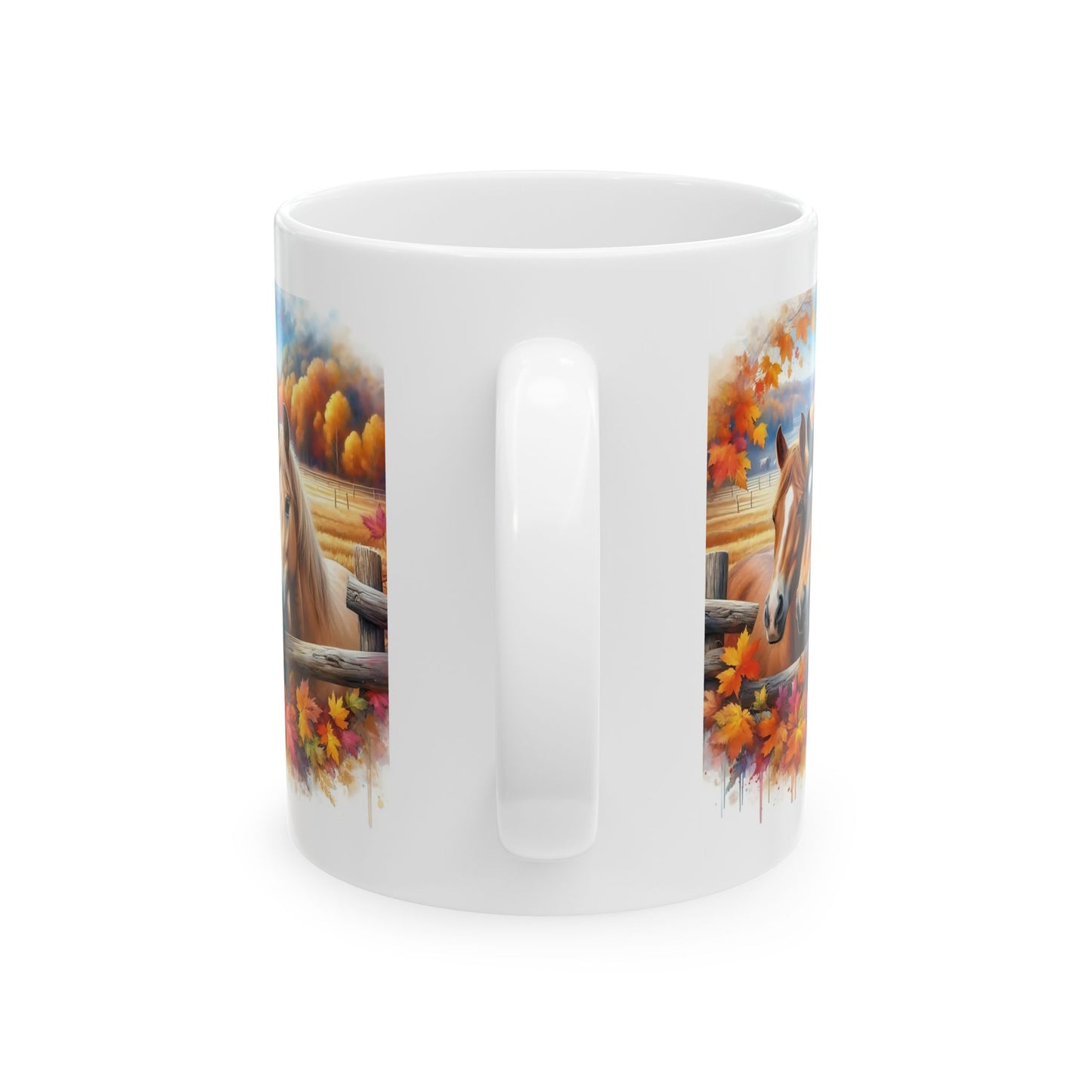 🐴🍂 Autumn Horses Mug – Fall Farm Coffee Cup with Rustic Charm ☕🍁