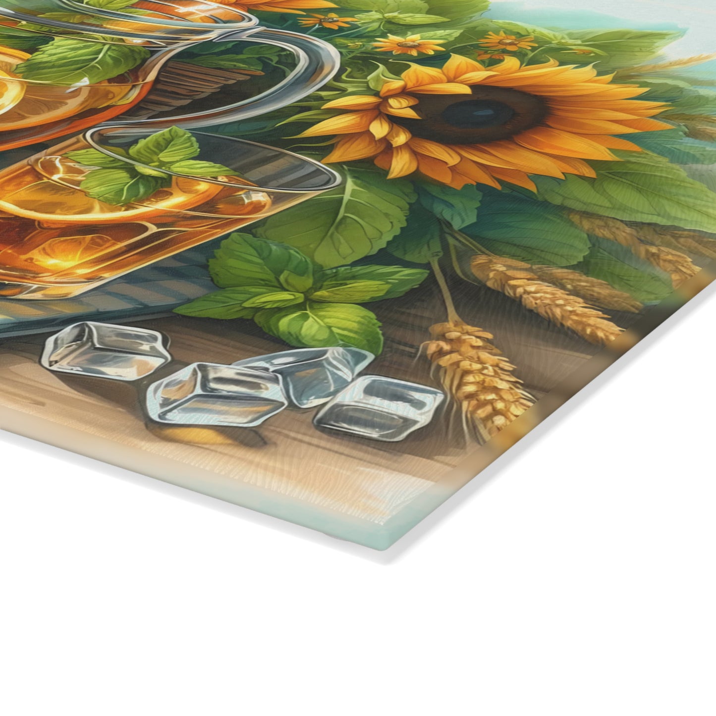 🌻 Sunflower Iced Tea Cutting Board – Sweet Summer Sips & Kitchen Charm