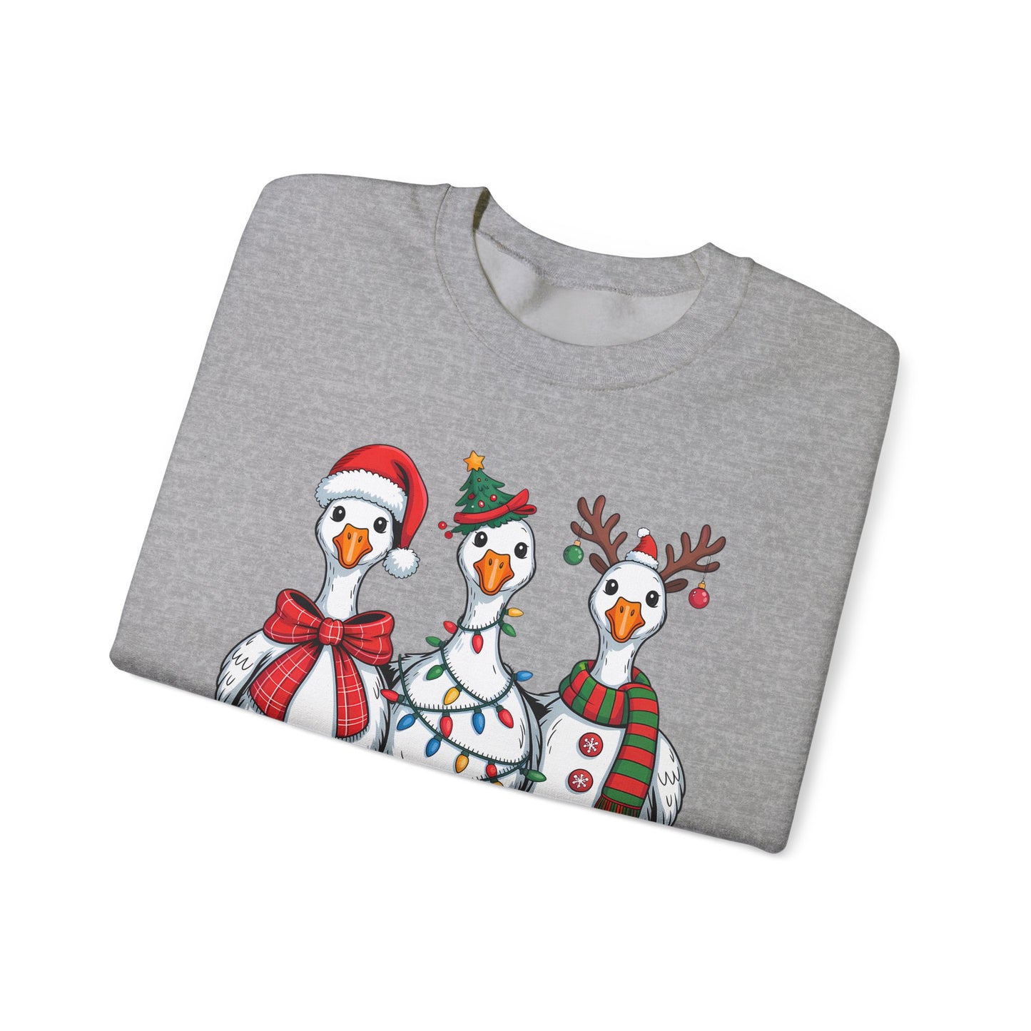 🪿🎄 Festive Goose Trio Sweatshirt – Whimsical Holiday Cheer in Cozy Style