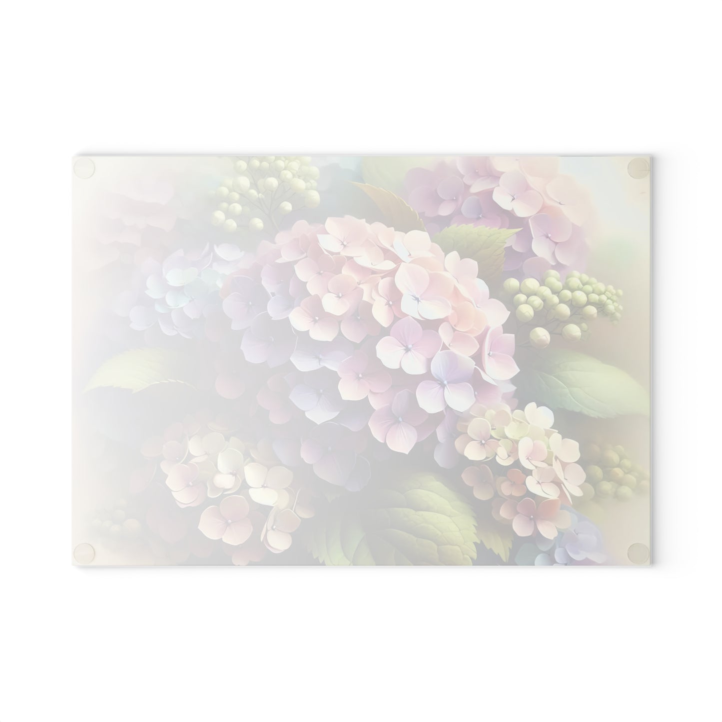 Tabla de cortar de vidrio templado con flores de hortensia: elegante decoración floral para la cocina, regalo único, tabla de cortar de vidrio, tabla para charcutería, tabla de cortar personalizada, flores