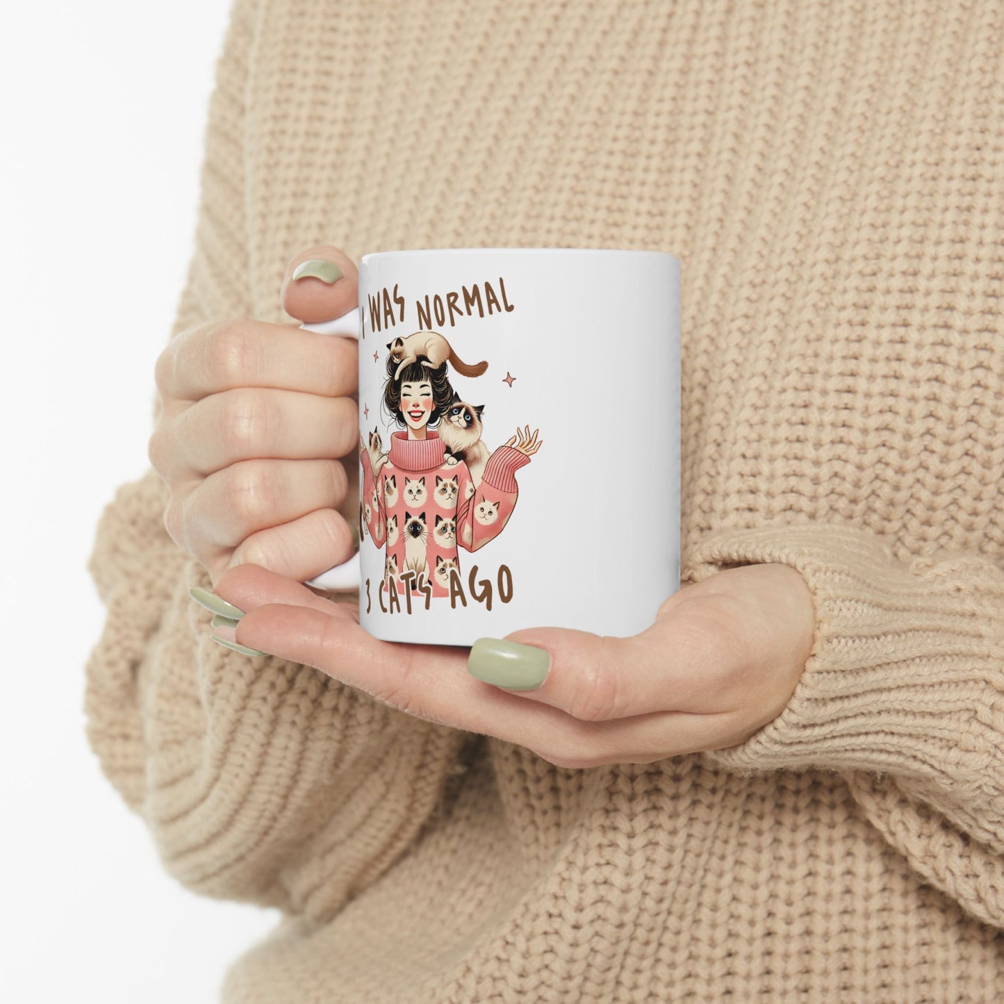 🐱 I Was Normal 3 Cats Ago Mug – Purrfectly Crazy Cat Lady Vibes ☕