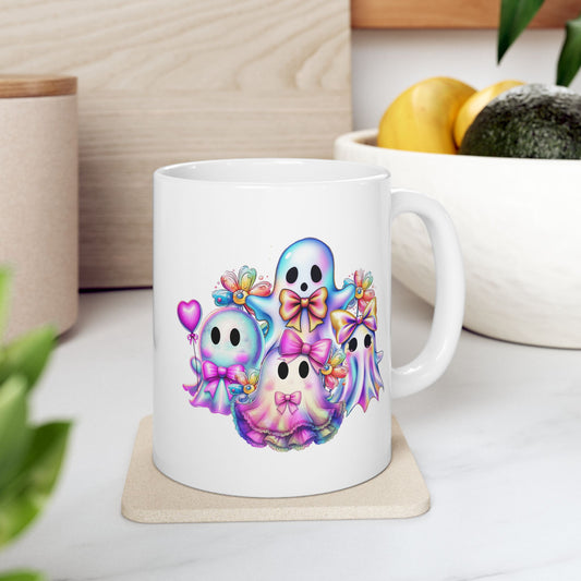 🎀👻 Kawaii Ghost Squad Mug – Spooky-Cute Sips for Every Season 💖