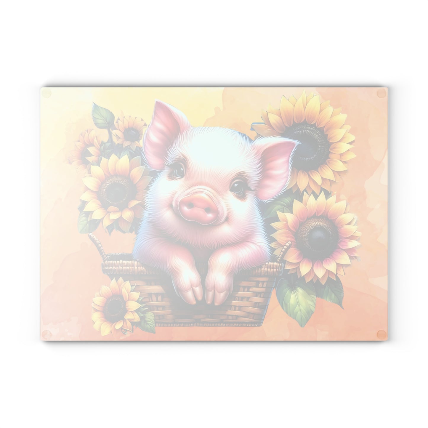 Tabla de cortar de cerdo, decoración de cerdito, regalo rústico de granja, regalo para amantes de los cerdos, tabla de cortar de vidrio, encanto campestre, decoración de cocina de granja