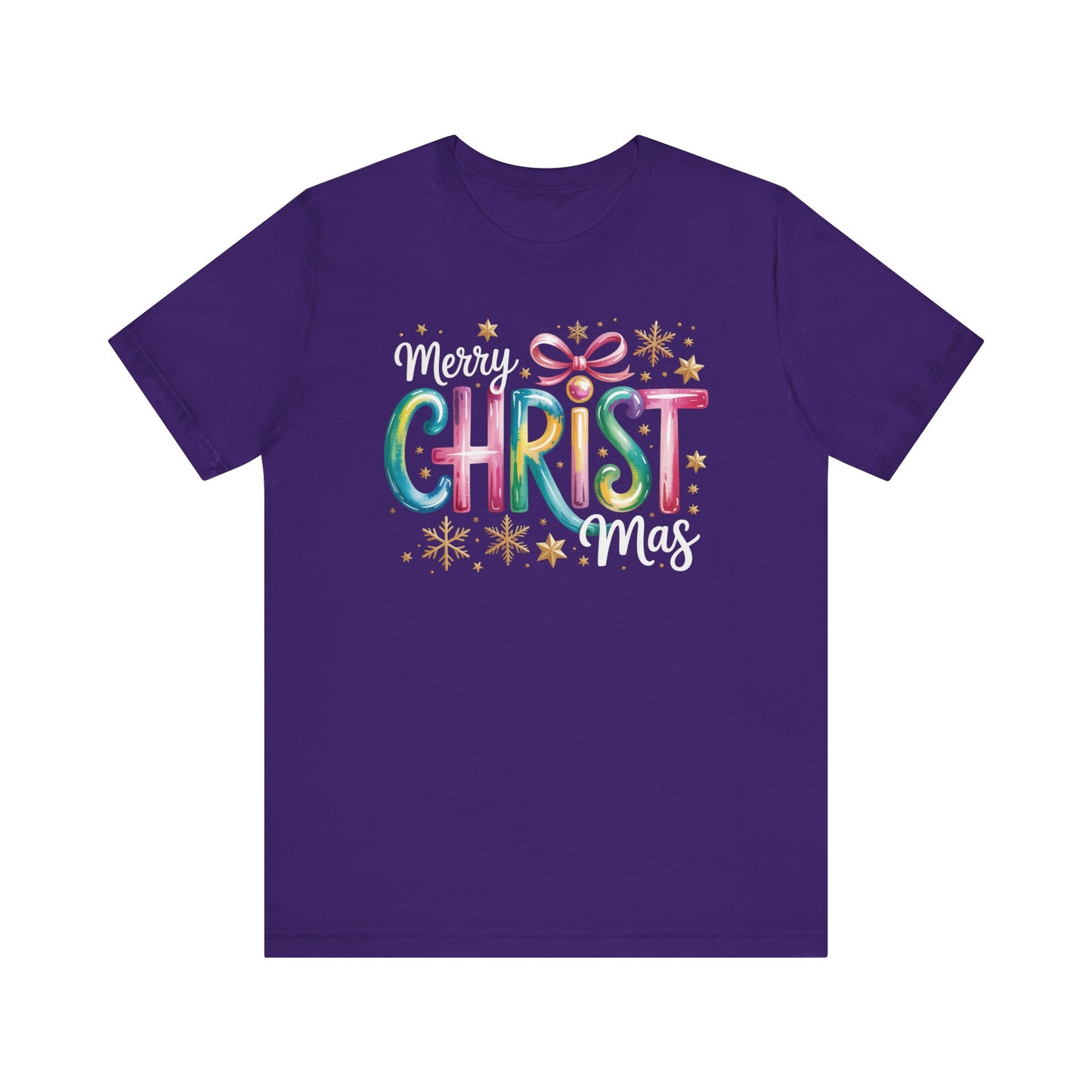🎄✨ Merry Christmas Glow Lettering T-Shirt – Festive & Bright Holiday Style 🎁🌟