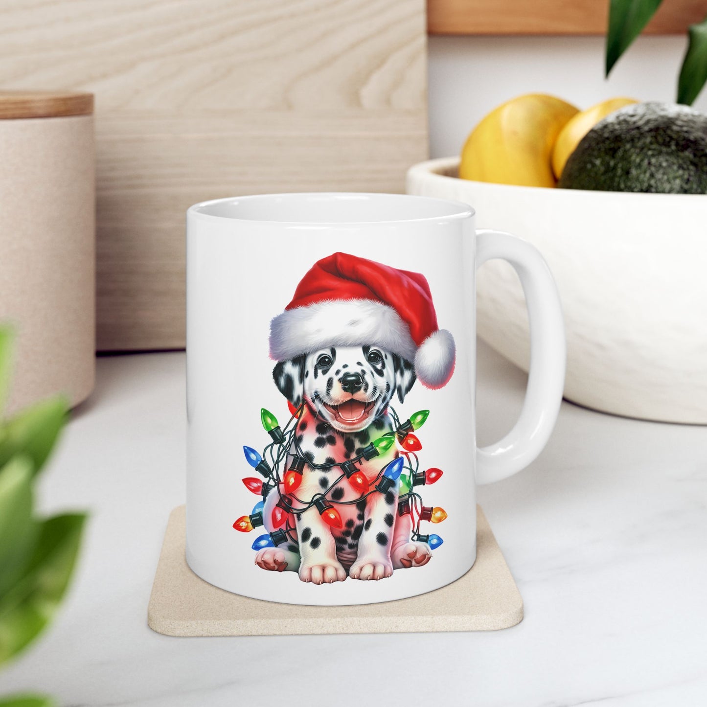 Dalmatian Christmas Lights Mug – Personalized Holiday Cheer in Every Sip 🎅🌟