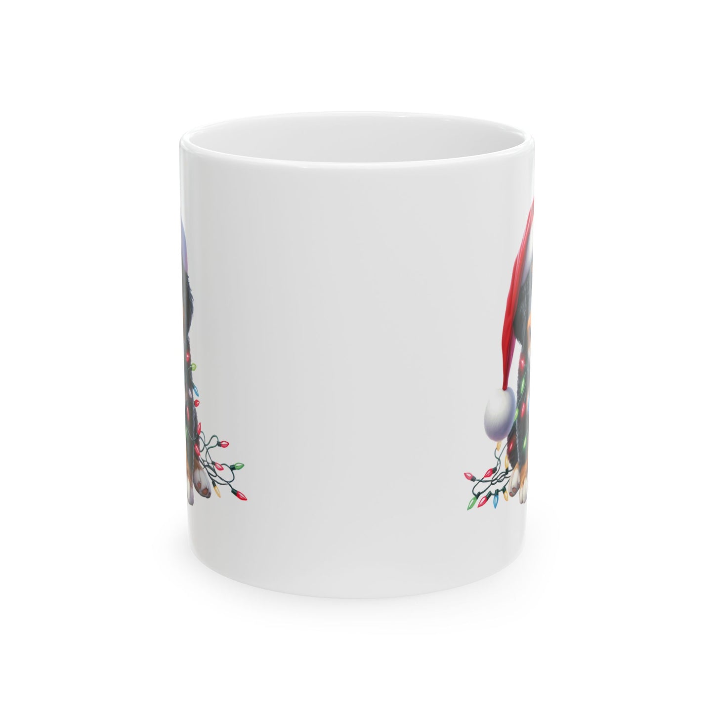 🎄 Bernese Mountain Dog Christmas Lights Mug – Cozy Charm for the Holidays 🐶