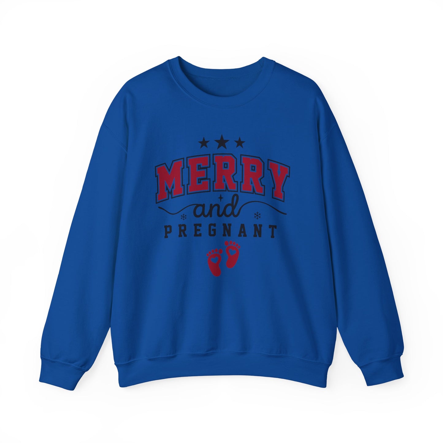 🎄👣 Merry Little Kicking Feet Christmas Maternity Sweatshirt – Cute Holiday Pregnancy Crewneck