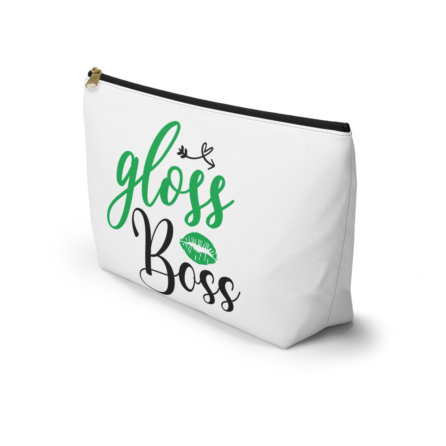 Accessory Pouch – "Gloss Boss" Green Makeup Bag