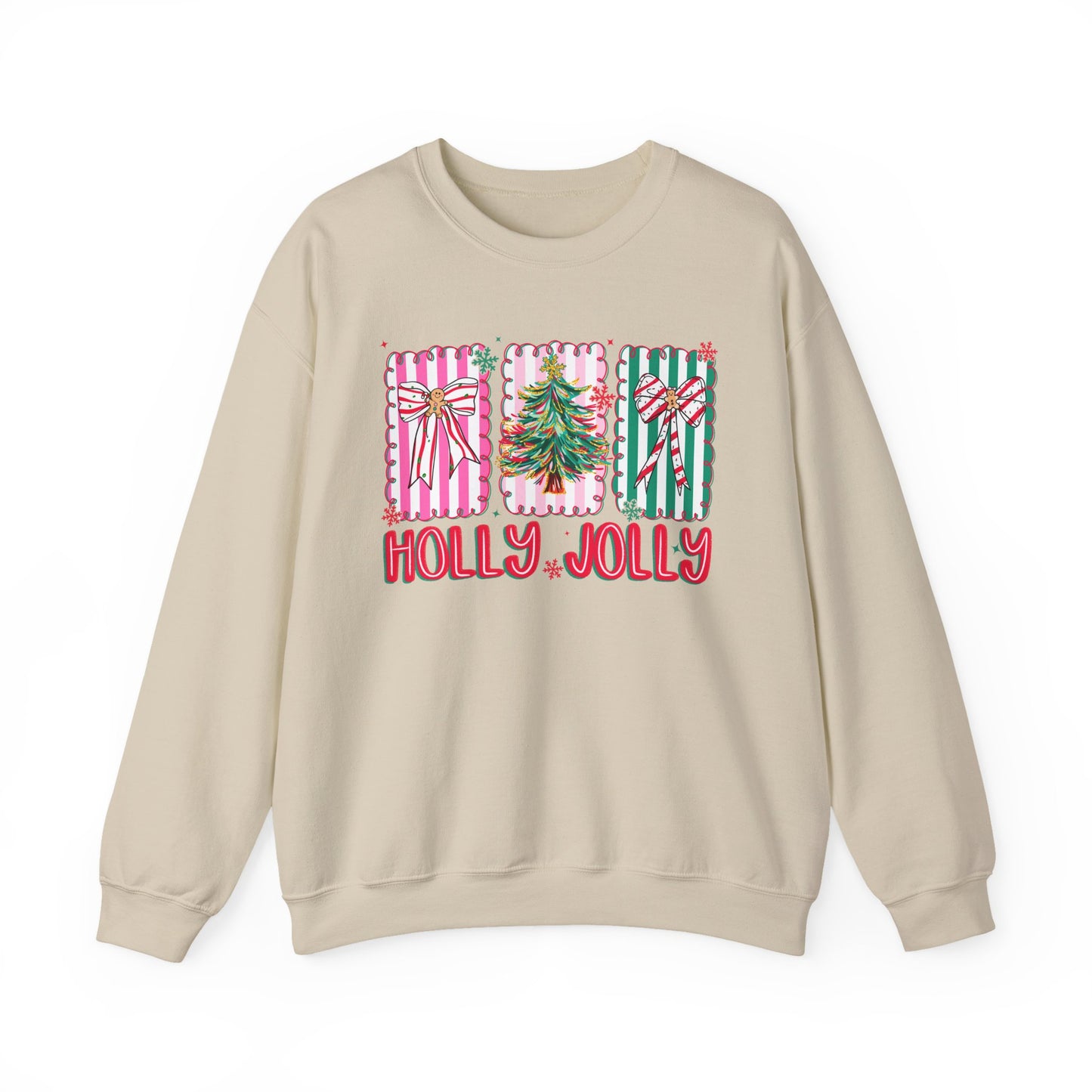 🎀✨ Holly Jolly Retro Sweatshirt – Festive Bows & Christmas Cheer