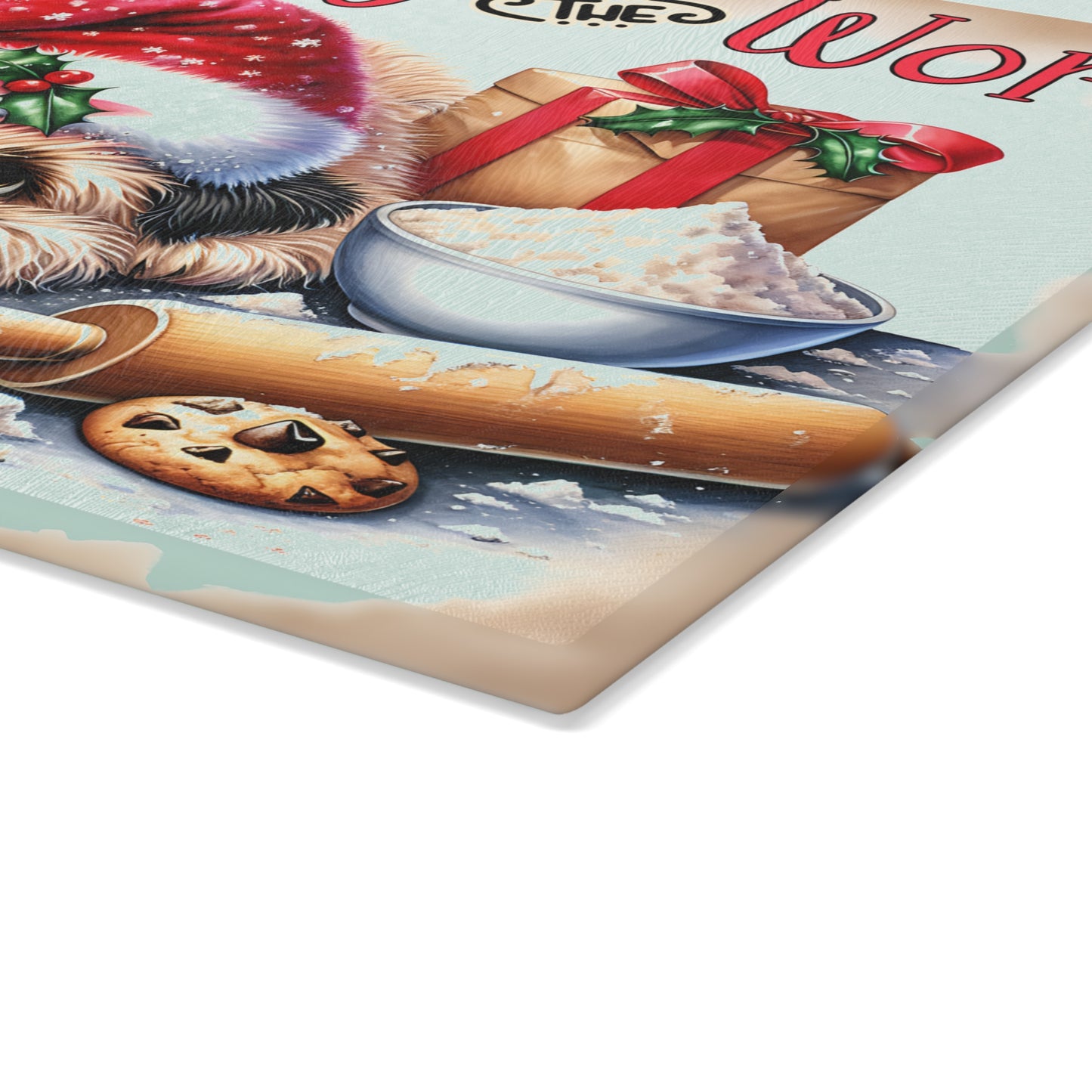 🎄 Baking Joy to the World Puppy Cutting Board – Sweet Holiday Kitchen Cheer 🎅🐾