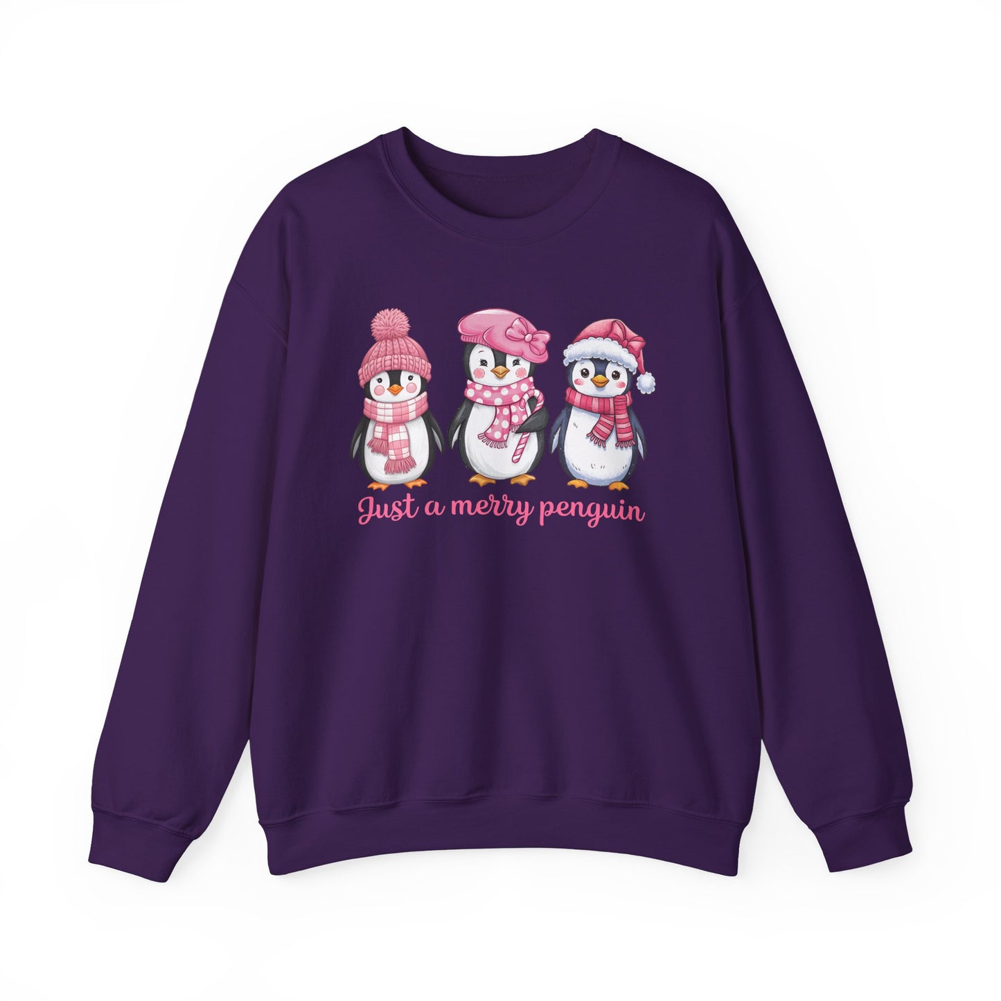 🐧✨ Just a Merry Penguin Sweatshirt – Cute Winter Friends in Pink ❄️💖