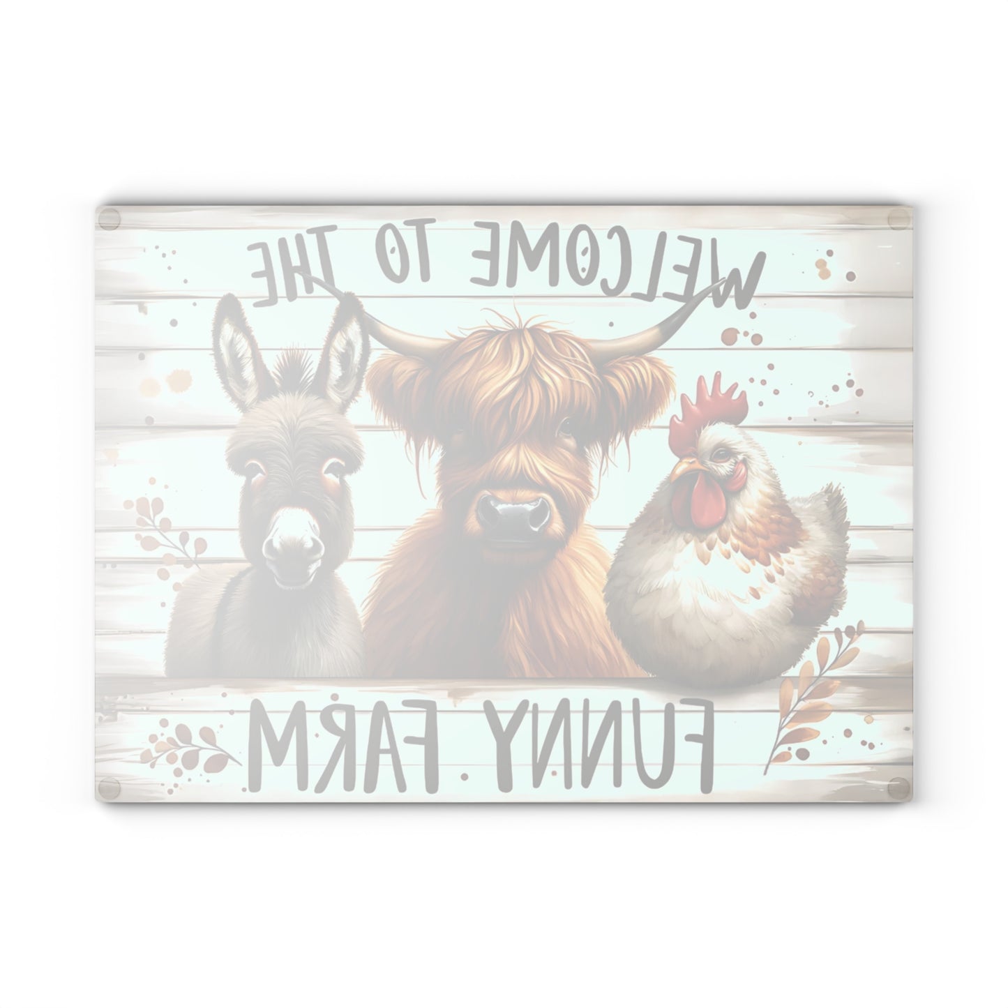 Funny Farm Animal Cutting Board – Rustic Farmhouse Humor for Your Kitchen