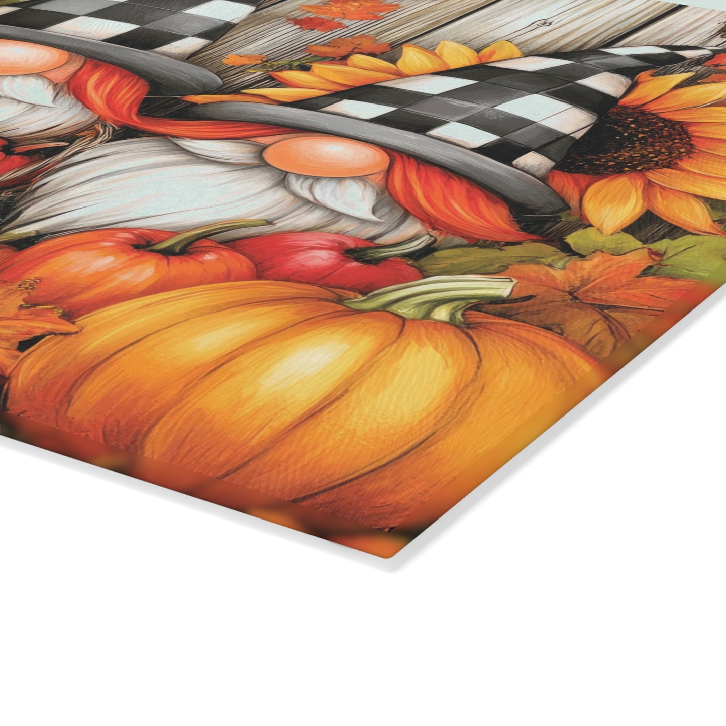 🎃 Autumn Gnome Trio Cutting Board – Harvest Cheer with a Whimsical Twist 🧙‍♂️🌻
