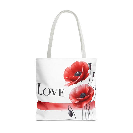 ❤️ Bolso Tote Floral Rojo “Love” – Atrevido, Hermoso y Lleno de Corazón