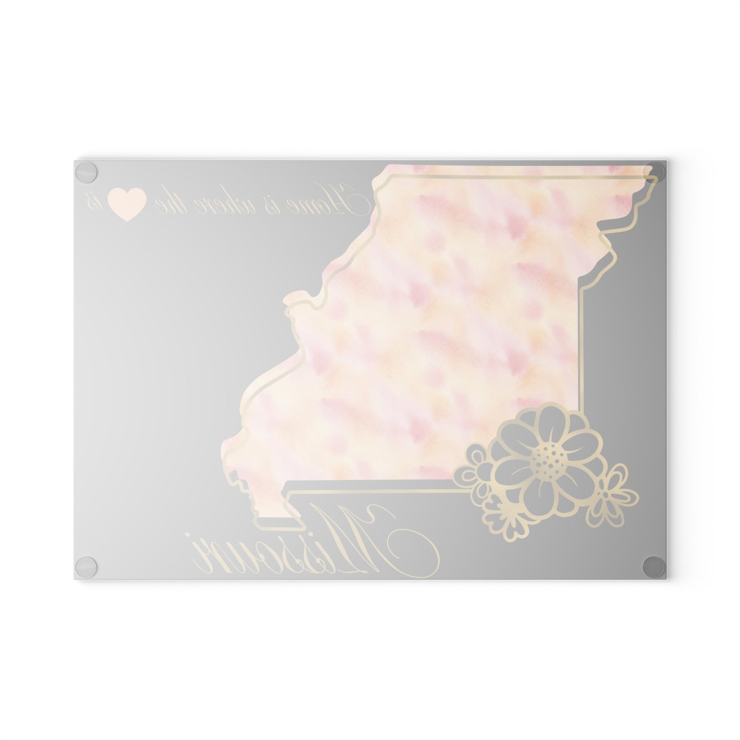 🩷 Missouri State Floral Cutting Board – Home is Where the Heart Is 🌸