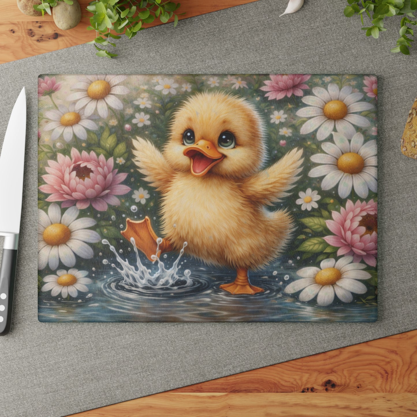 Cheerful Duckling Cutting Board – Playful Springtime Charm for Your Kitchen