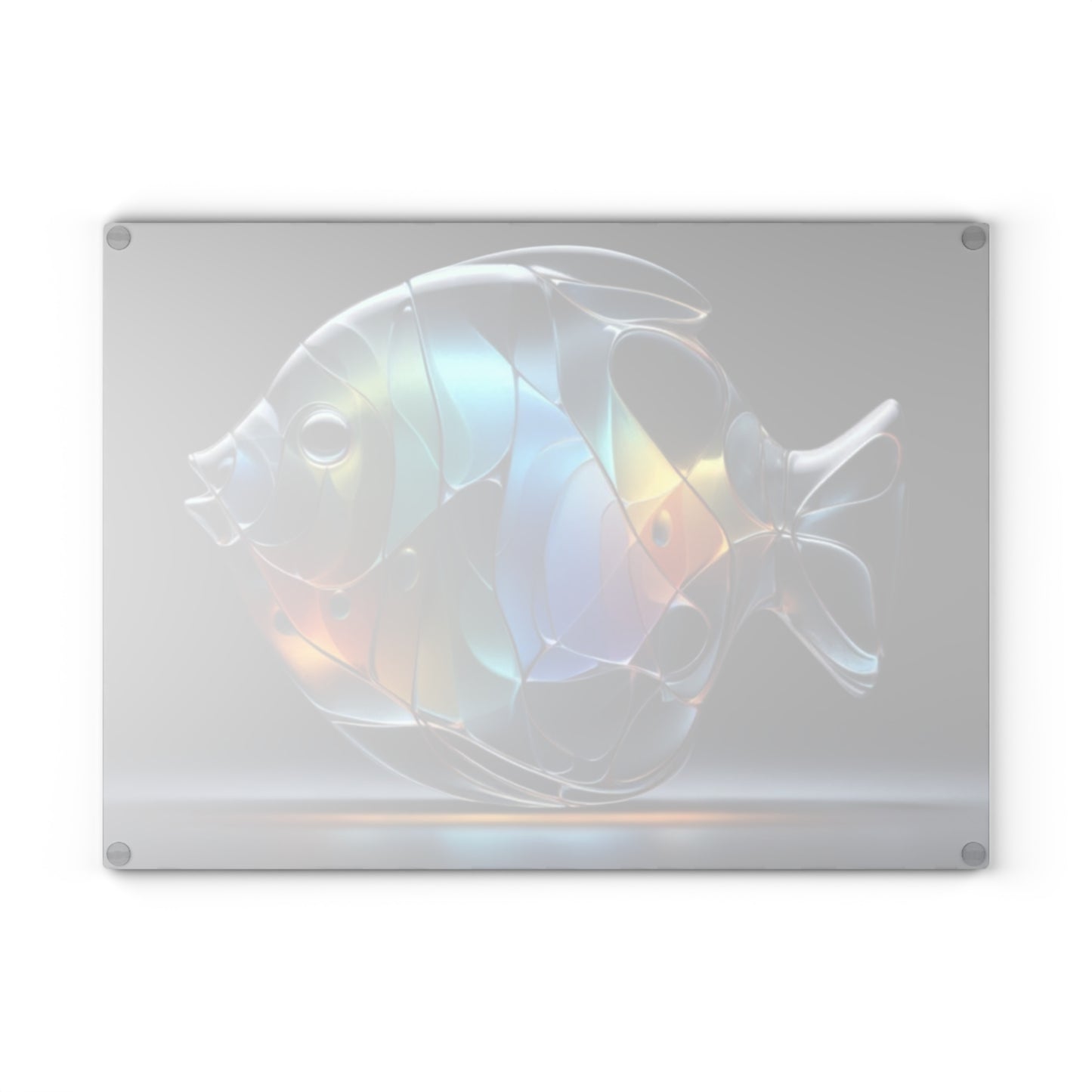 Glass-Style Saltwater Angelfish Glass Cutting Board – Elegant Ocean Kitchen Art | Tempered Glass Charcuterie & Prep Board