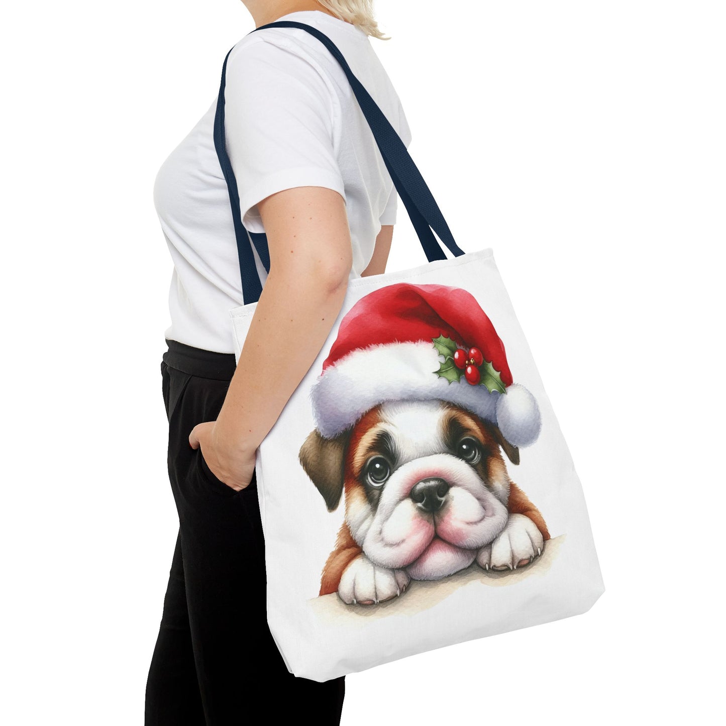 🐾 Bulldog Christmas Tote Bag – Santa Paws Cuteness You Can Carry 🎄