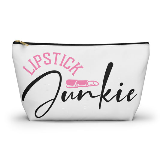 Accessory Pouch – "Lipstick Junkie" Pink Makeup Bag