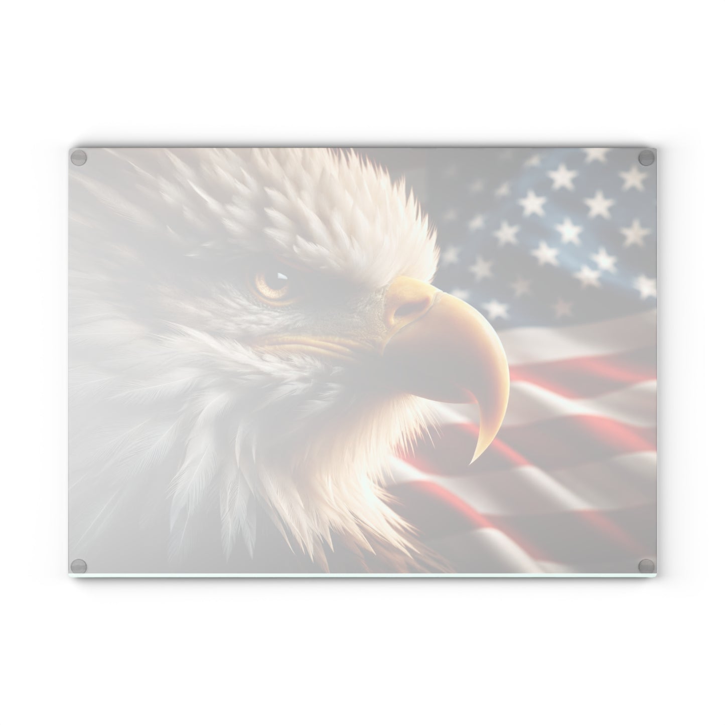 American Bald Eagle Glass Cutting Board – Patriotic Wildlife Kitchen Art & Display Board