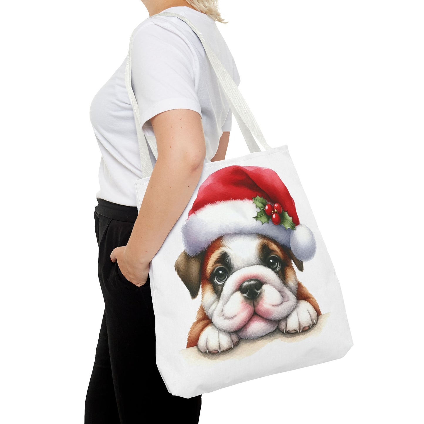 🐾 Bulldog Christmas Tote Bag – Santa Paws Cuteness You Can Carry 🎄