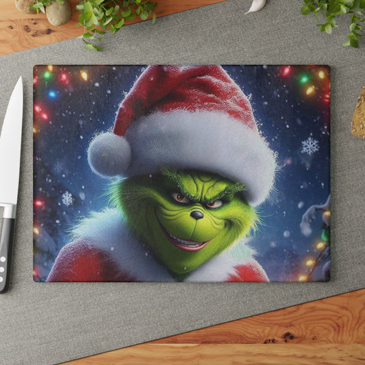 Sassy Green Christmas Cutting Board – Festive Mischief Meets Kitchen Fun!