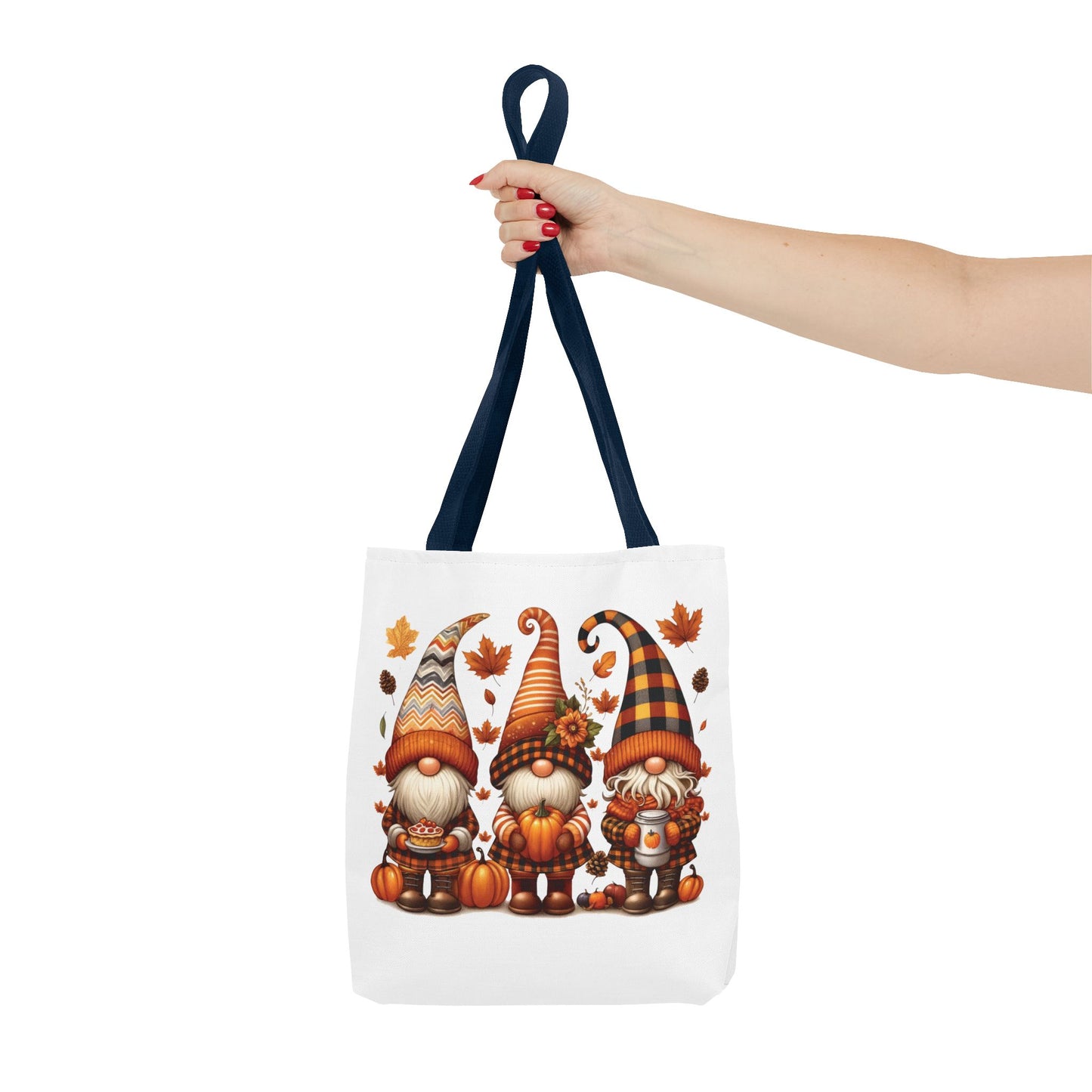 🍁 Autumn Gnome Trio Tote Bag – Cozy Fall Charm with Pumpkin Spice Magic