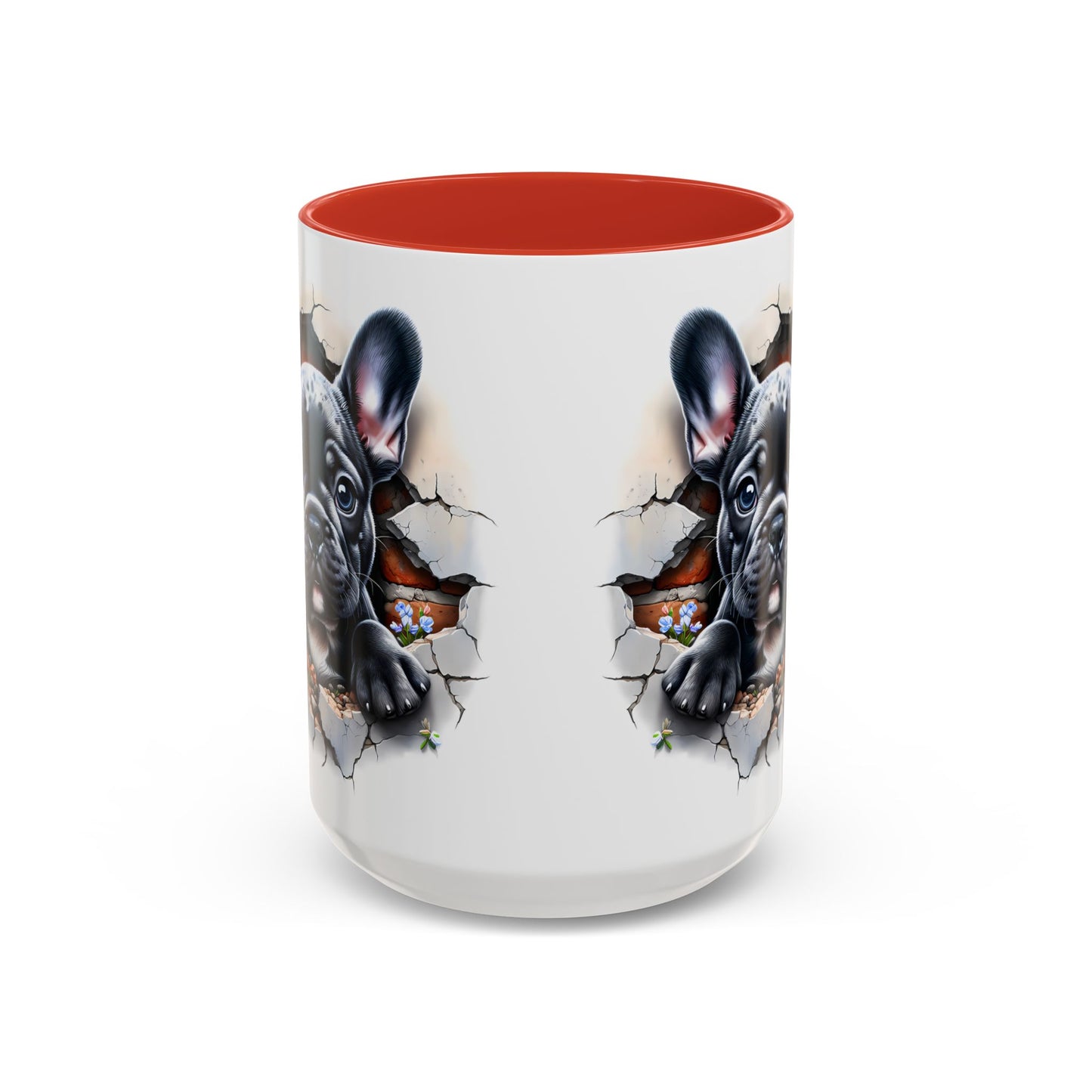 🐾🖤 Black French Bulldog Puppy Accent Mug – Cute Peek-Through Cup for Dog Lovers ☕✨