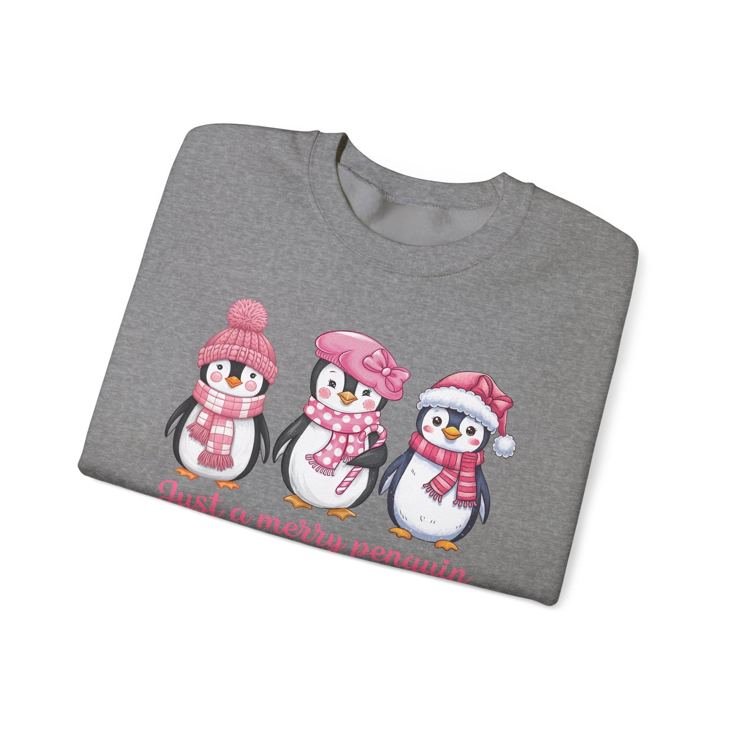 🐧✨ Just a Merry Penguin Sweatshirt – Cute Winter Friends in Pink ❄️💖