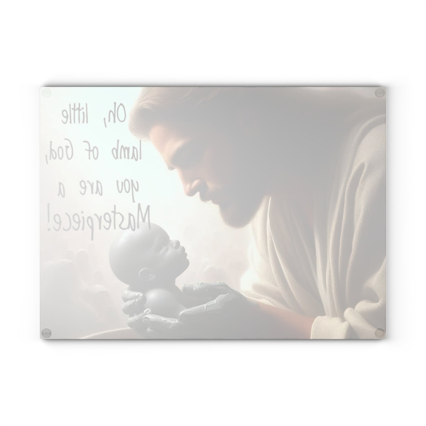 🤍 Oh, Little Lamb of God – “You Are a Masterpiece!” Faith Cutting Board