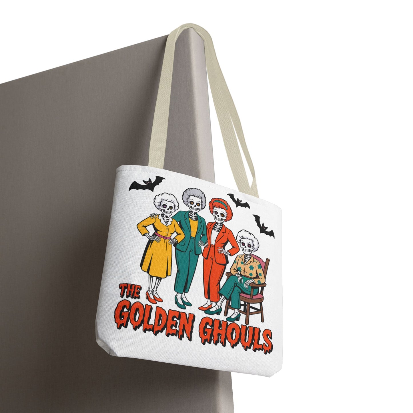 🖤 Retro Skeleton Squad Tote Bag – Spooky Chic Style for Halloween 👻👜