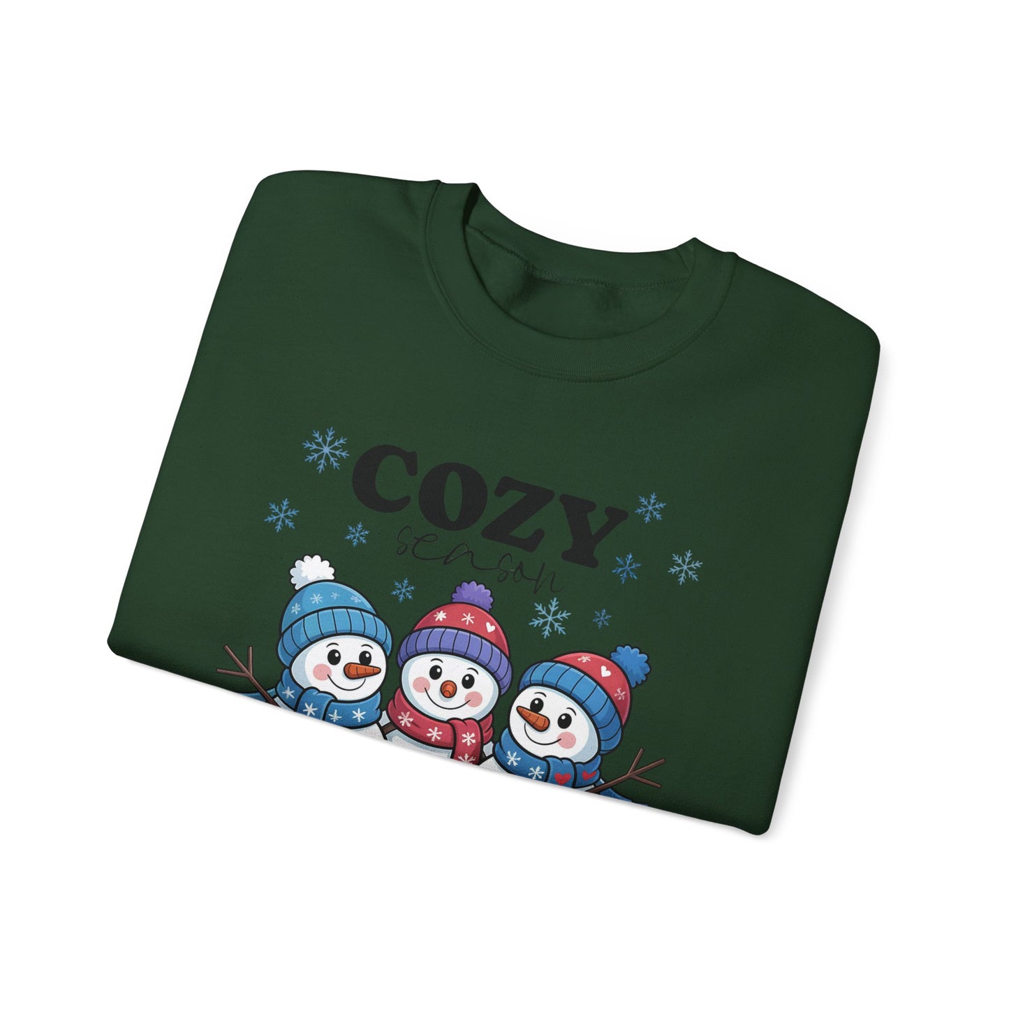 ☃️💙 Cozy Season Snowman Sweatshirt – Adorable Winter Crewneck for Women