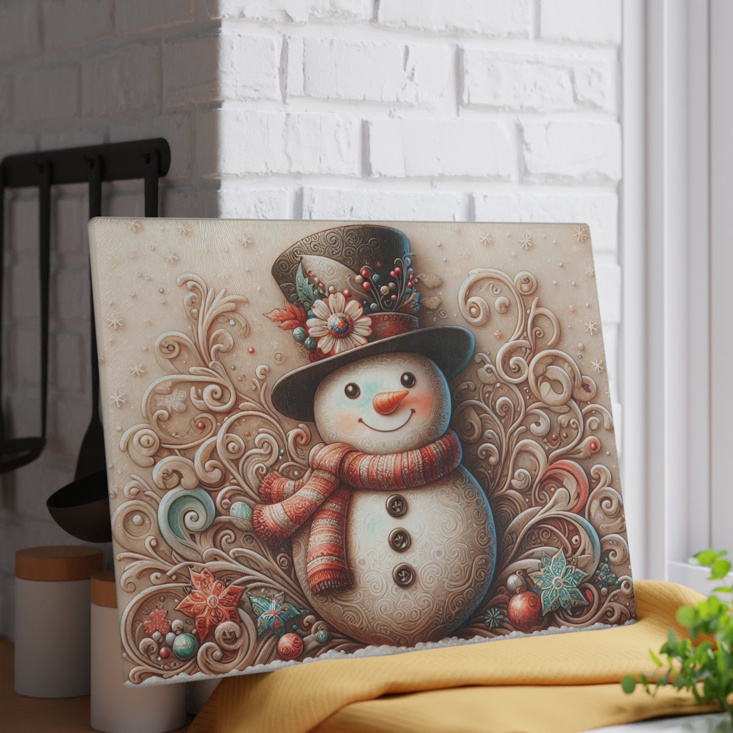⛄❄️ Whimsical Snowman Cutting Board – Festive Holiday Charm for Your Kitchen ❄️⛄