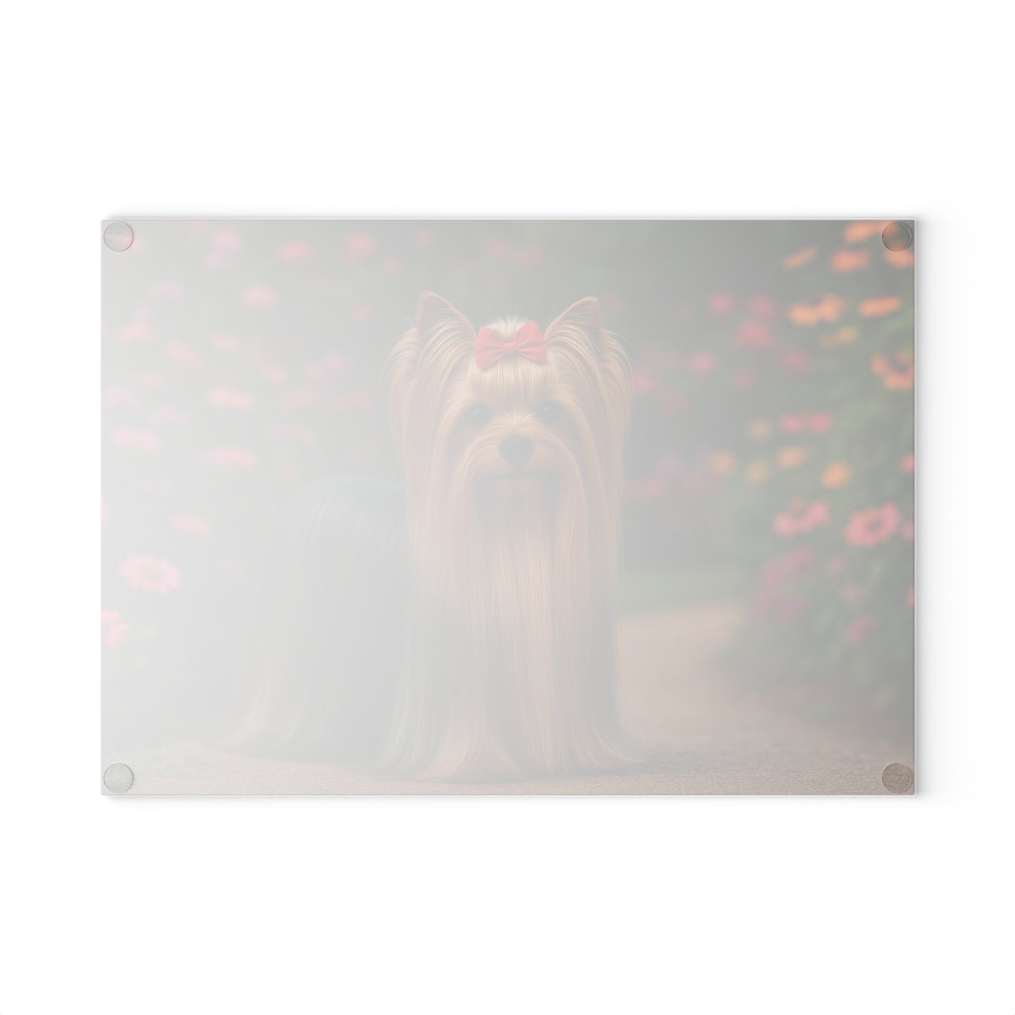 🐾🌸 Yorkie in Bloom Cutting Board – Elegant Floral Beauty for Your Kitchen 🌼