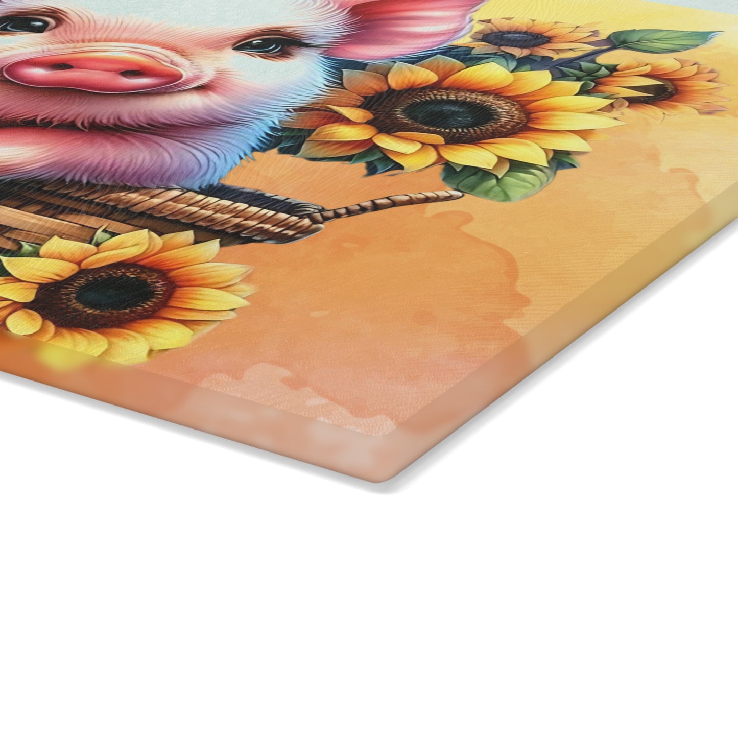 Tabla de cortar de cerdo, decoración de cerdito, regalo rústico de granja, regalo para amantes de los cerdos, tabla de cortar de vidrio, encanto campestre, decoración de cocina de granja