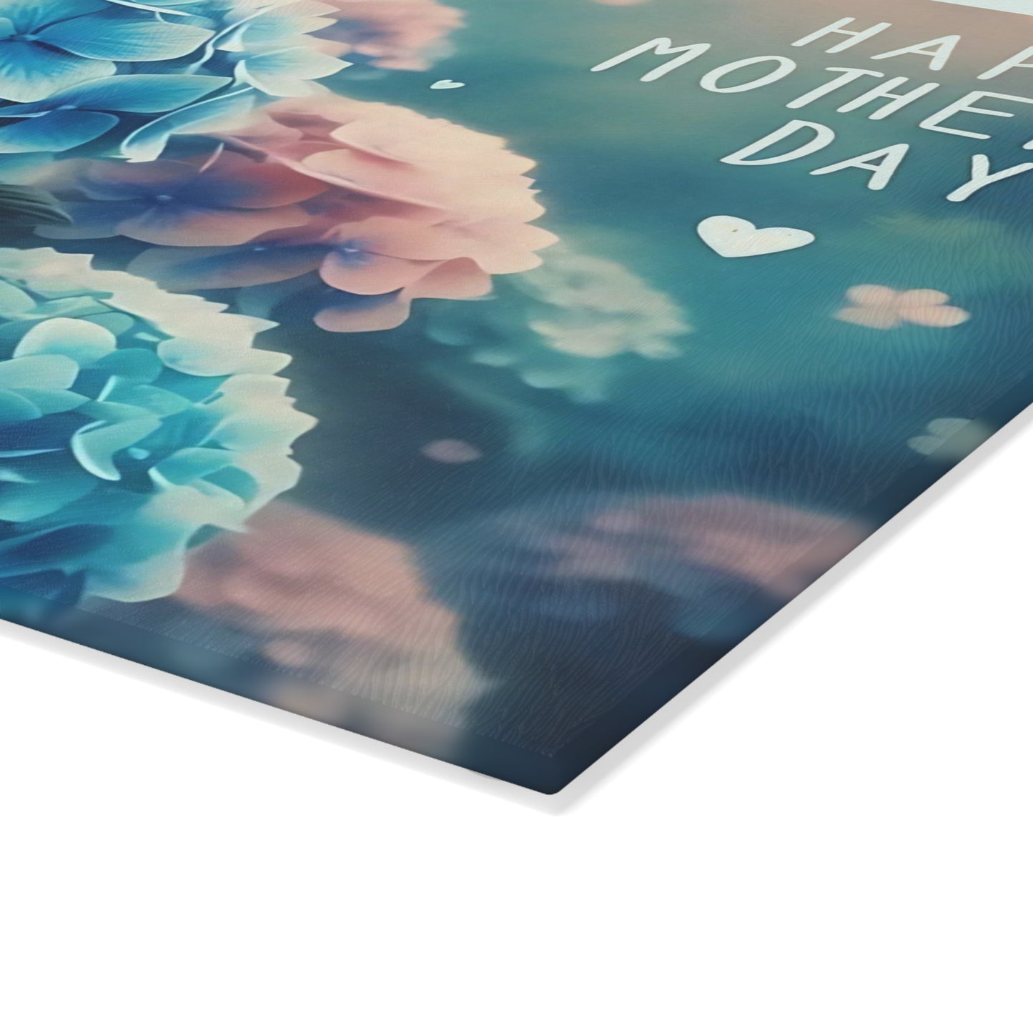 Happy Mother's Day Hydrangea Flowers Tempered Glass Cutting Board – Elegant Floral Kitchen Décor, Unique Gift, Glass cutting board, Charcuterie Board, Custom cutting board, Flowers